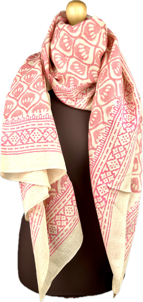 Sarah & Sally Baumwollschal natur pink